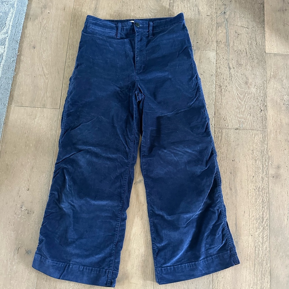 Madewell Men's Navy Wide-Leg Corduroy Pants